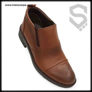 نیم بوت عسلی چرم طبیعی