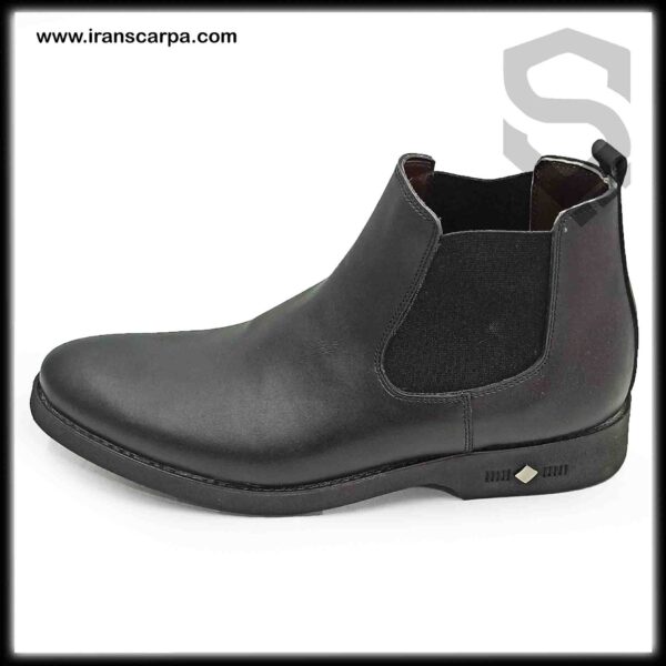 پوتین چرم طرح جدید چلسی کشی مشکی ساده 2