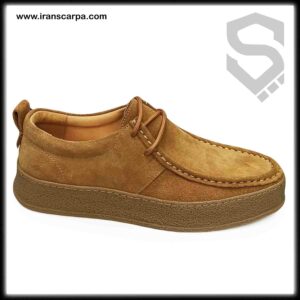 کفش چرم مردانه ایشا خاکی