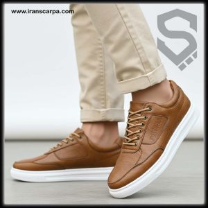 کفش اسپرت مردانه زیره سفید رنگ عسلی مدل رلات