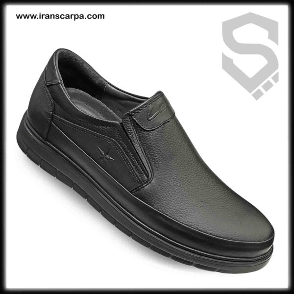 کفش چرم گاوی طبی مدل کایا بدون بند زاویه 2