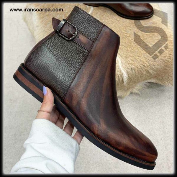 کفش چرم دسترنگ قهوه ای