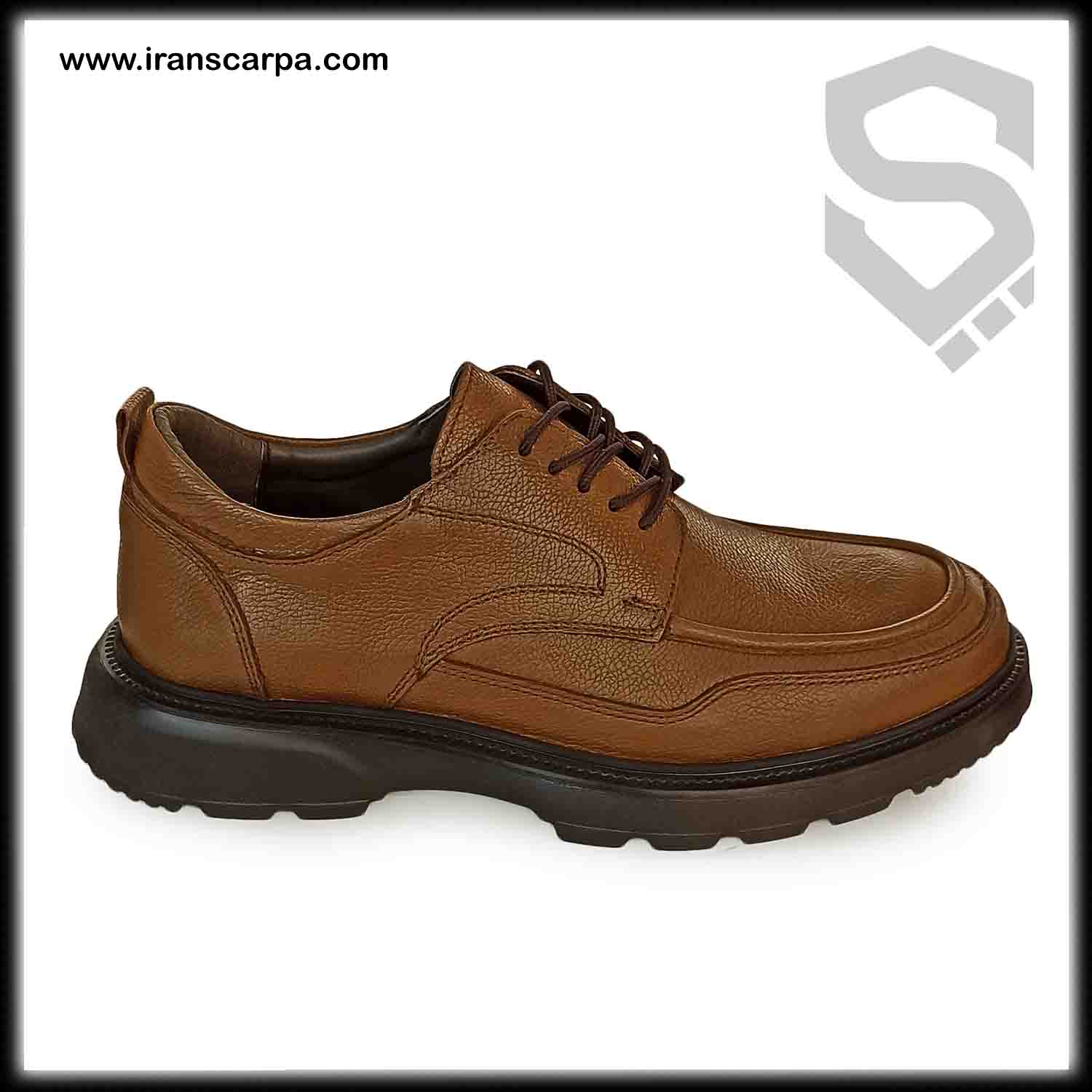 کفش چرم مردانه مدل رینو iranscarpa.com (2)-min کفش چرم مردانه روزمره مدل رینو رنگ عسلی