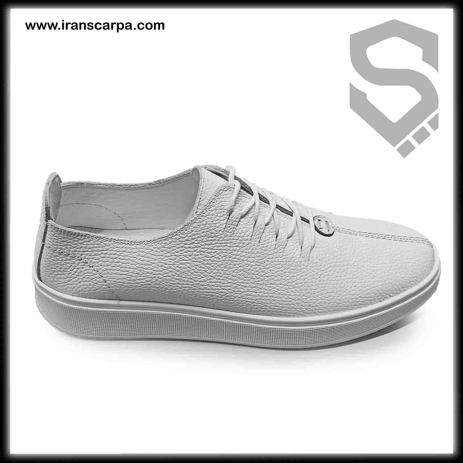 کفش چرم مردانه راحتی مدل کایرن iranscarpa.com (1)-min کفش سفید مردانه