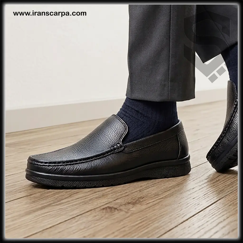 کفش چرم مردانه راحتی مدل کارلو iranscarpa.com (4) کفش چرم مردانه راحتی