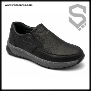 کفش چرم مردانه طبی مشکی زاویه 1